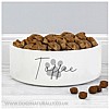 Personalised Dog Bowl - Grey Paw with Name (Toffee)
